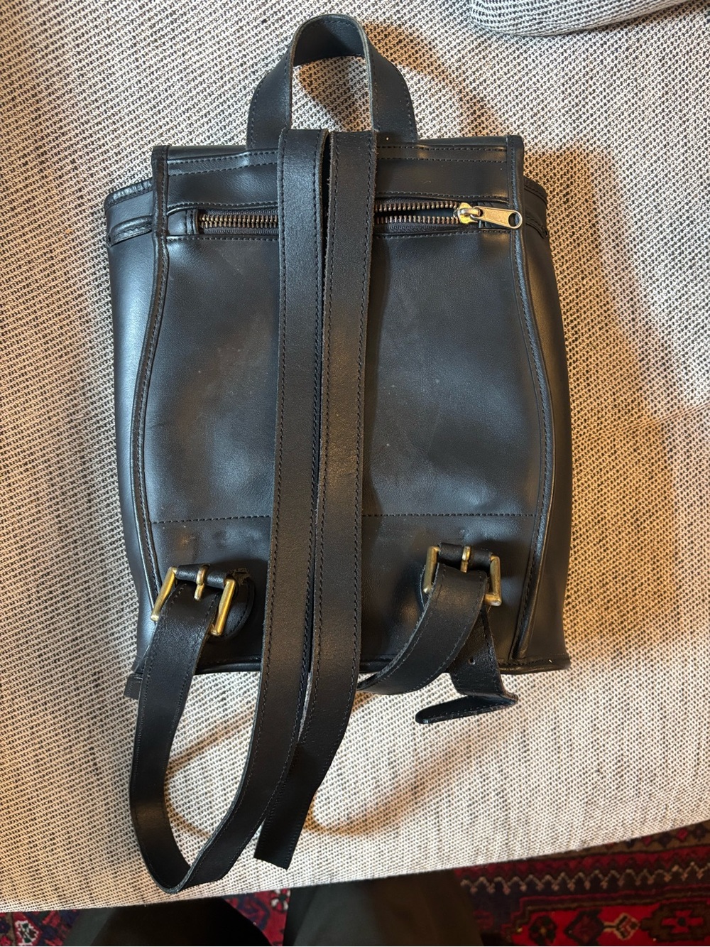 COACH Black Leather Backpack - Picture 5 of 10